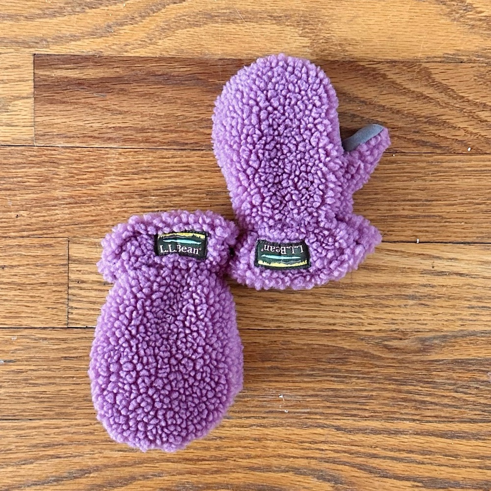 L.L. Bean Purple Sherpa Kids Mittens